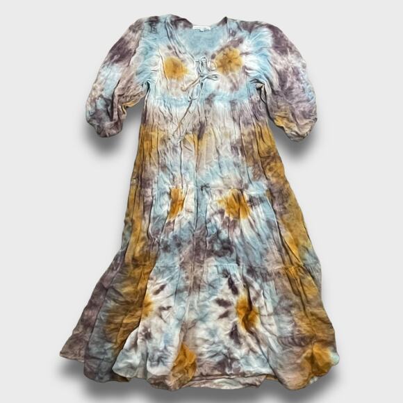 YOUNG FABULOUS BROKE NWT TIREDBOHO TIE DYE DAWN MAXI DRESS VENUS WASH XS - Picture 2 of 7